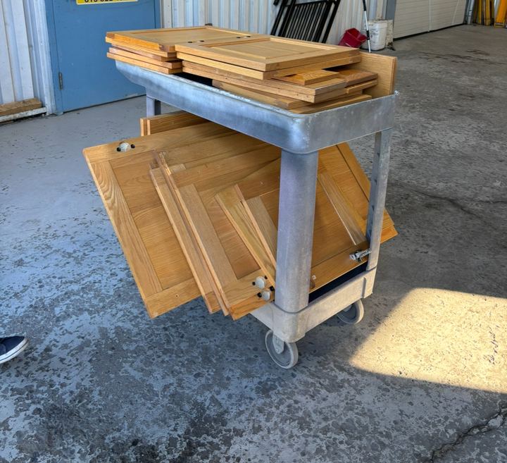 Oak cabinet doors, painted, Maple City Painters project photo